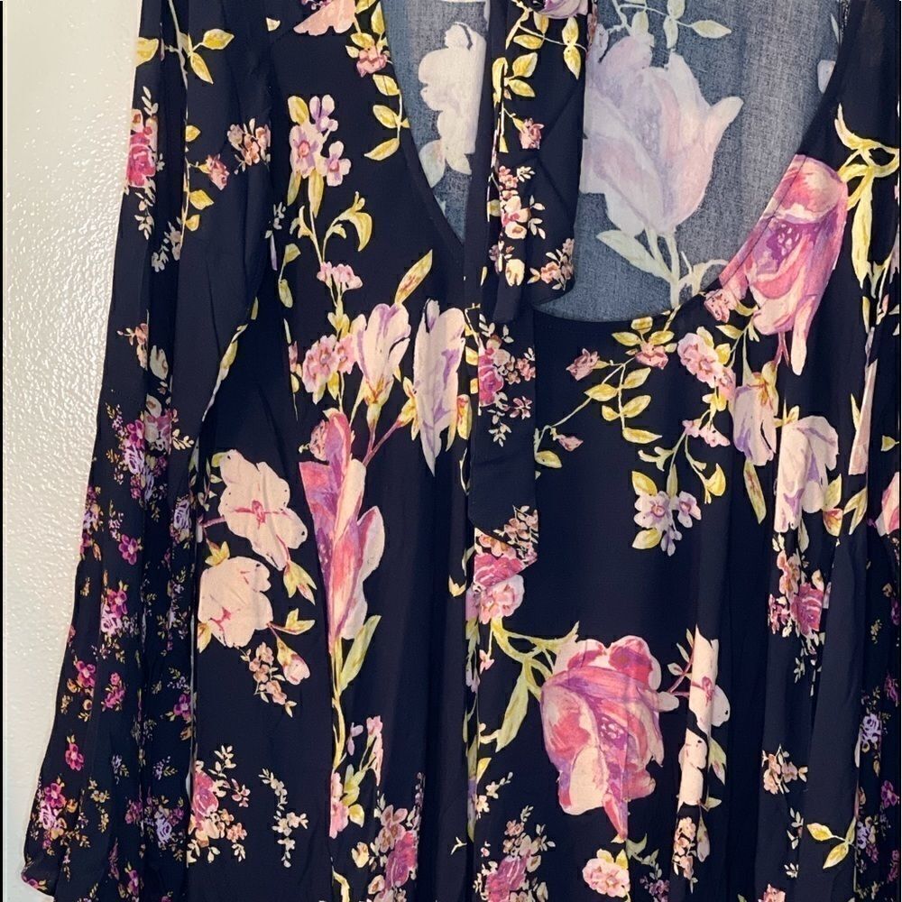 FREE PEOPLE Tate Flared Sleeves Floral Tunic Top - Picture 13 of 13